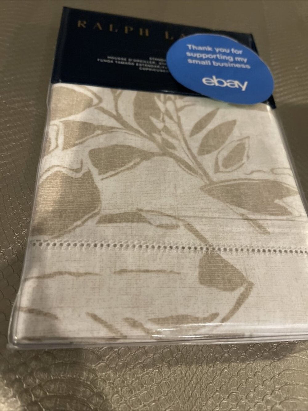 New RALPH LAUREN Tan Floral CECILY PALMETTO Palm Standard Pillow Sham